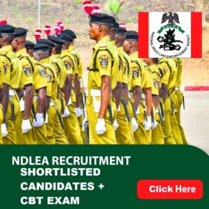 NDLEA SHORTLISTED CANDIDATES